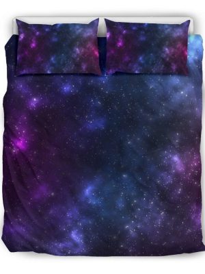 Housse De Couette Espace Galaxie Cosmique Bleu Violet Parure de lit