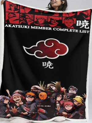 Couverture Akatsuki Naruto 03 Plaid Polaire Plaid Canapé