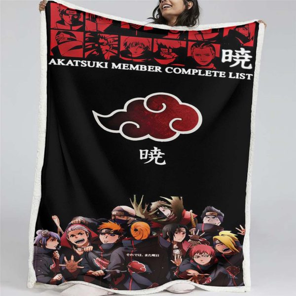 Couverture Akatsuki Naruto 03 Plaid Polaire Plaid Canapé