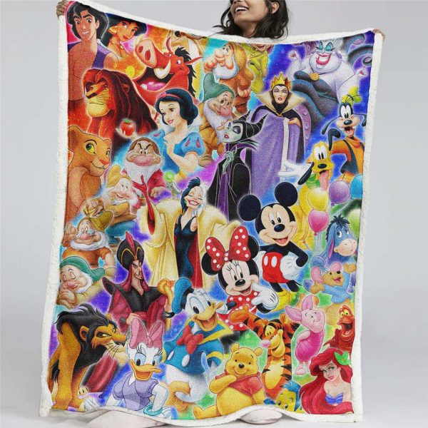 Couverture Tous les personnages Disney Plaid Polaire Plaid Canapé