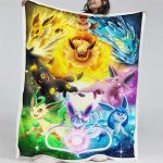 Couverture Toutes les évolutions d'Evoli Pokémon 1004 Plaid Polaire Plaid Canapé