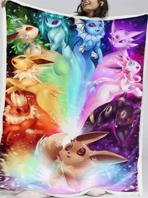 Couverture Toutes les évolutions d'Evoli Pokémon Plaid Polaire Plaid Canapé