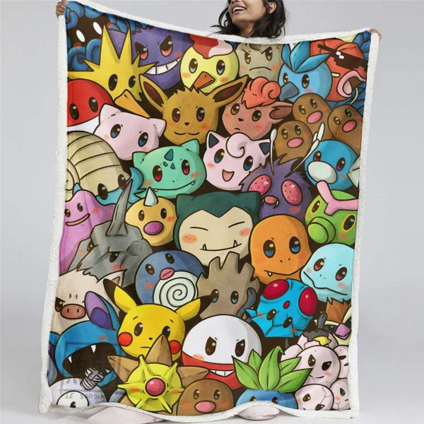 Couverture Tous les Pokémon mignons Plaid Polaire Plaid Canapé